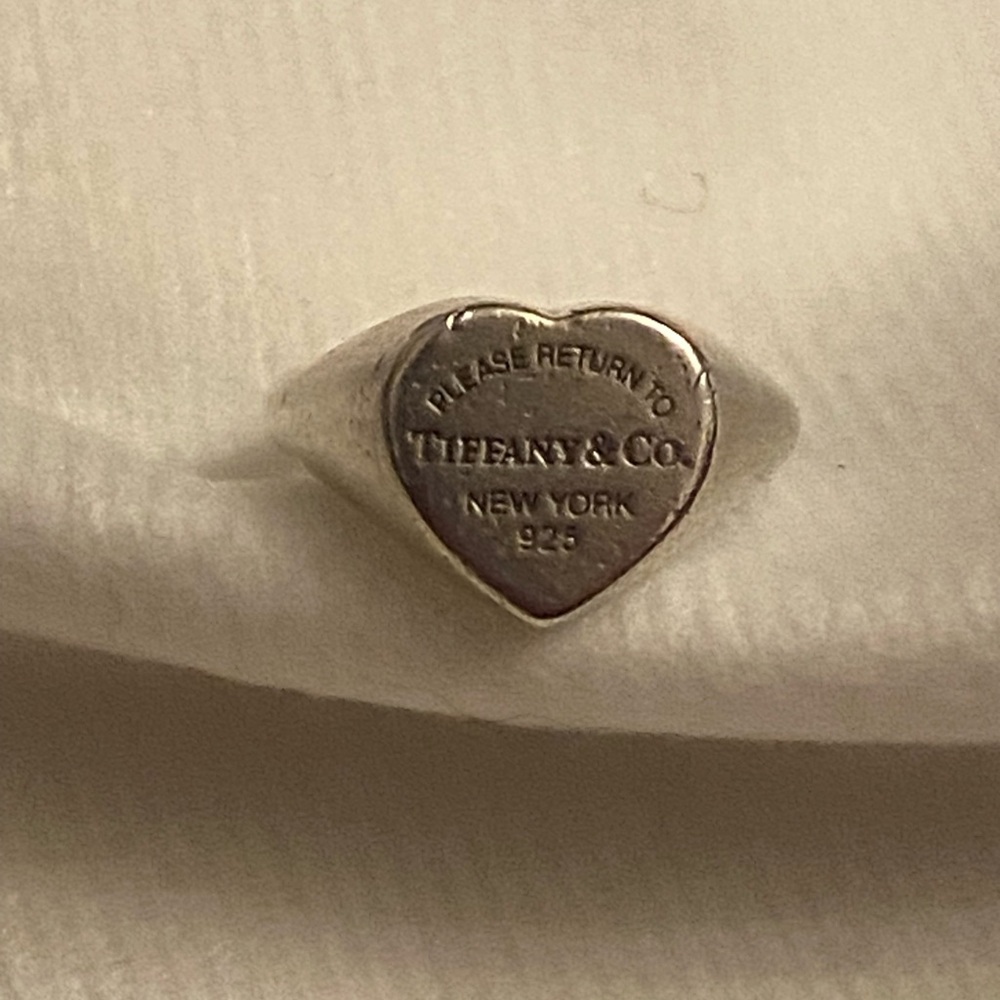 Tiffany & Co. Silver Heart Signet Ring